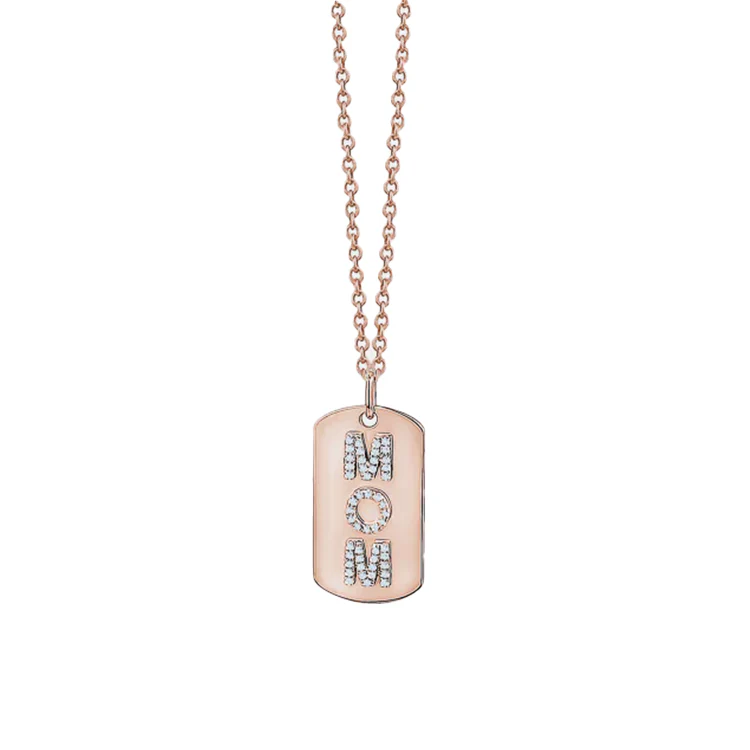 3 Initial Diamond Dog Tag Necklace - Image 2
