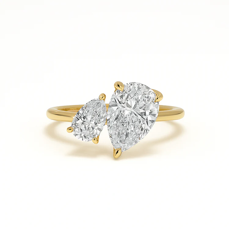 Adam and Eve Two Stone Lab Grown Engagement Ring