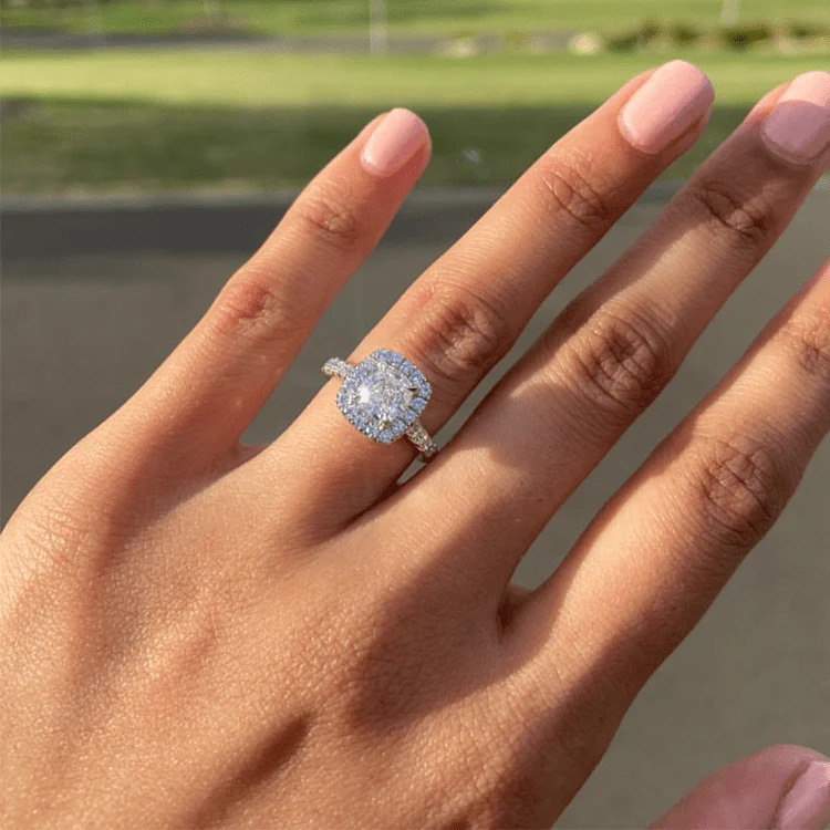 Amor Cushion Lab Grown Engagement Ring - Image 4