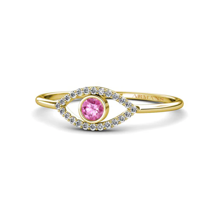 Diamond and Coloured Gemstone Evil Eye Ring - Image 11
