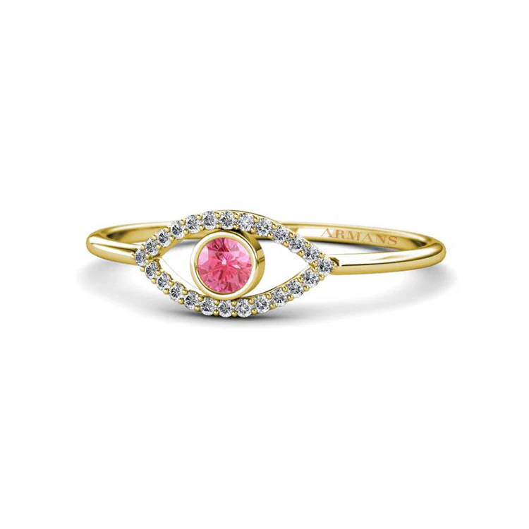 Diamond and Coloured Gemstone Evil Eye Ring - Image 12