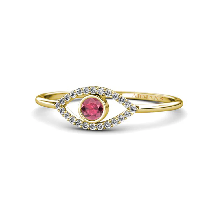 Diamond and Coloured Gemstone Evil Eye Ring - Image 14