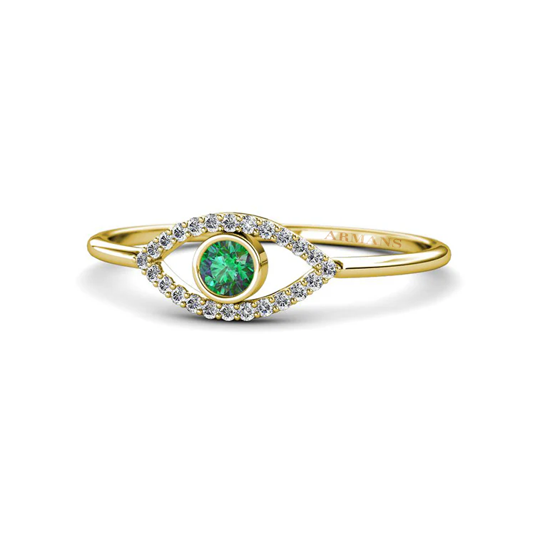 Diamond and Coloured Gemstone Evil Eye Ring - Image 19