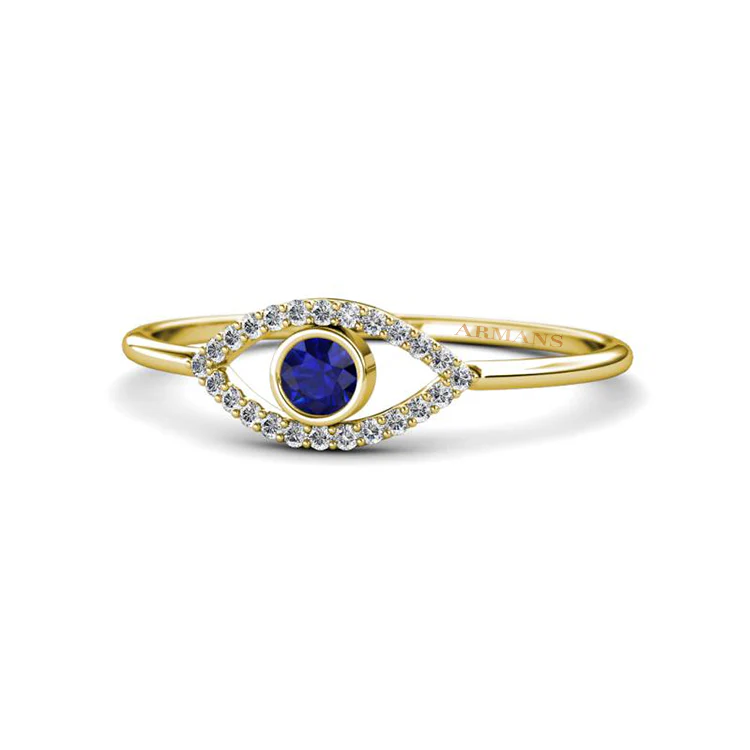Diamond and Coloured Gemstone Evil Eye Ring - Image 5