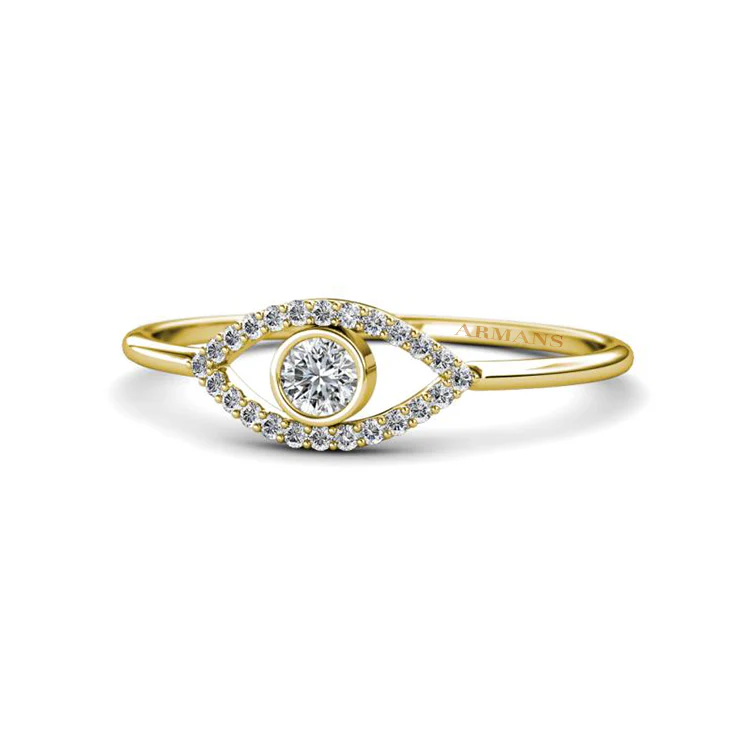 Diamond and Coloured Gemstone Evil Eye Ring - Image 8