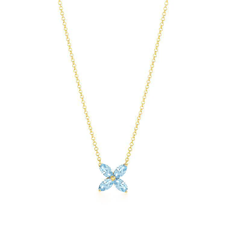 Aquamarine Lily Pendant - Image 2