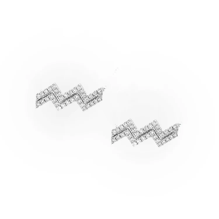 Aquarius Diamond Zodiac Studs - Image 2