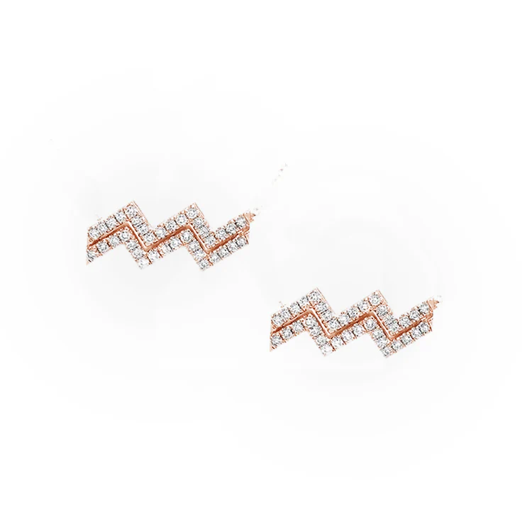 Aquarius Diamond Zodiac Studs - Image 3