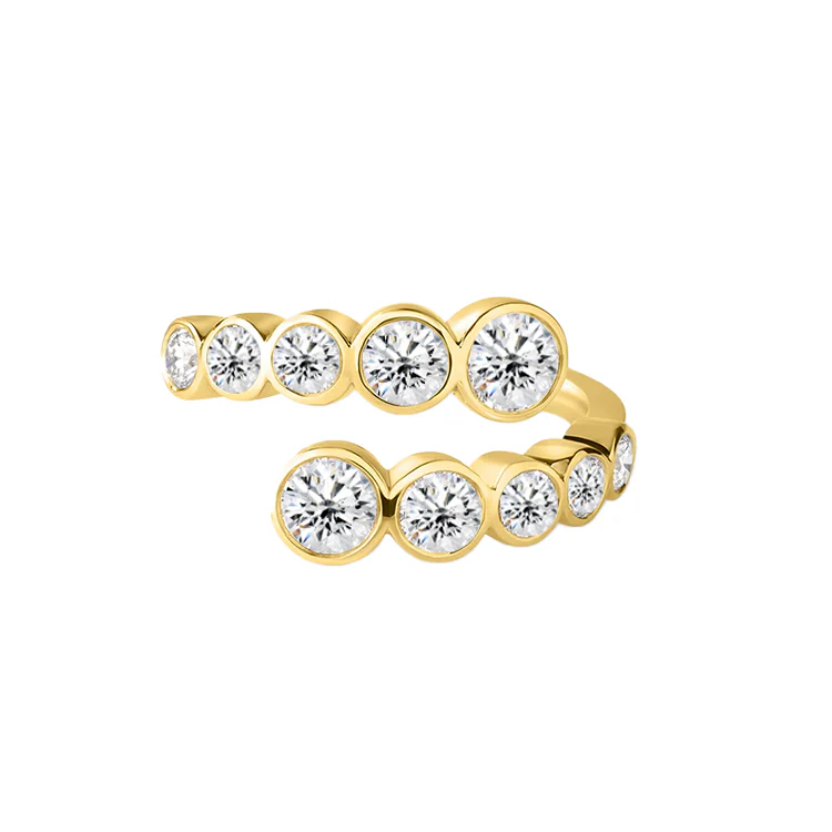 Bezel Round Diamond Wrap Ring