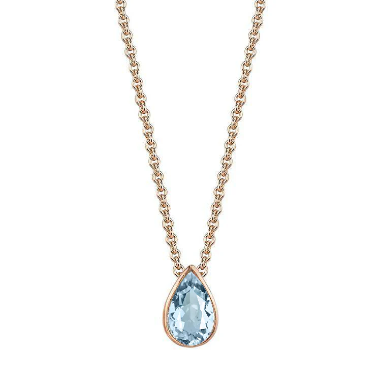 Bezel Set Aquamarine Pear Pendant - Image 3