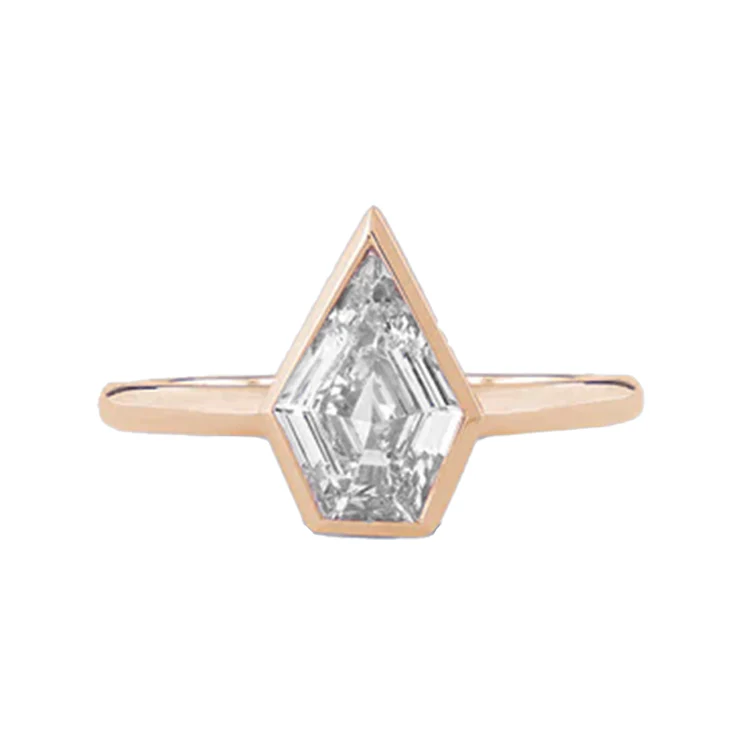 Bezel Set Kite Diamond Lab Engagement Ring - Image 3