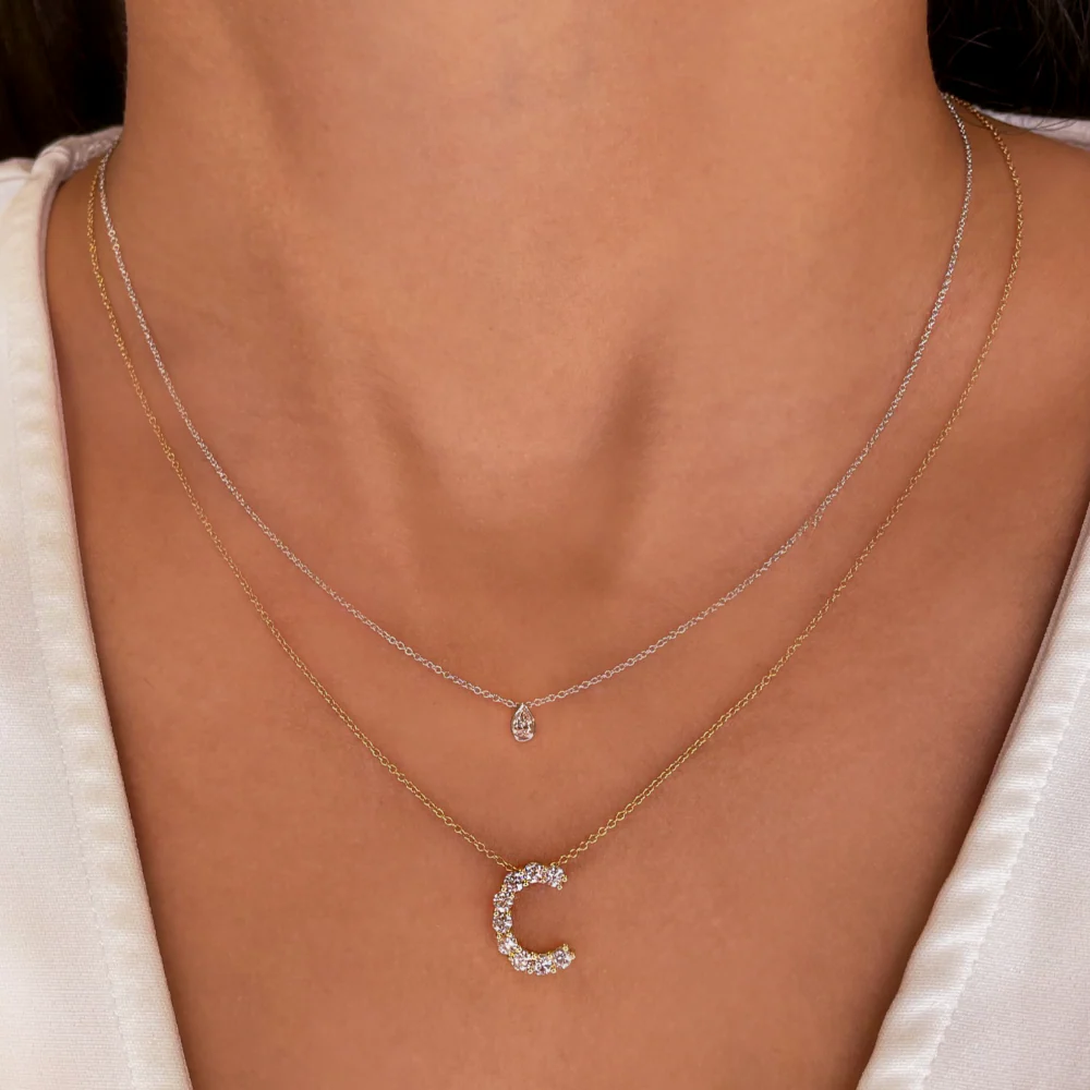 Bezel Set Pear Diamond Pendant - Image 4