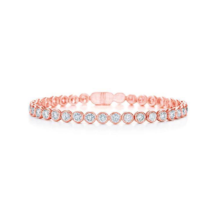 Bezel Set Round Lab Grown Diamond Tennis Bracelet - Image 3
