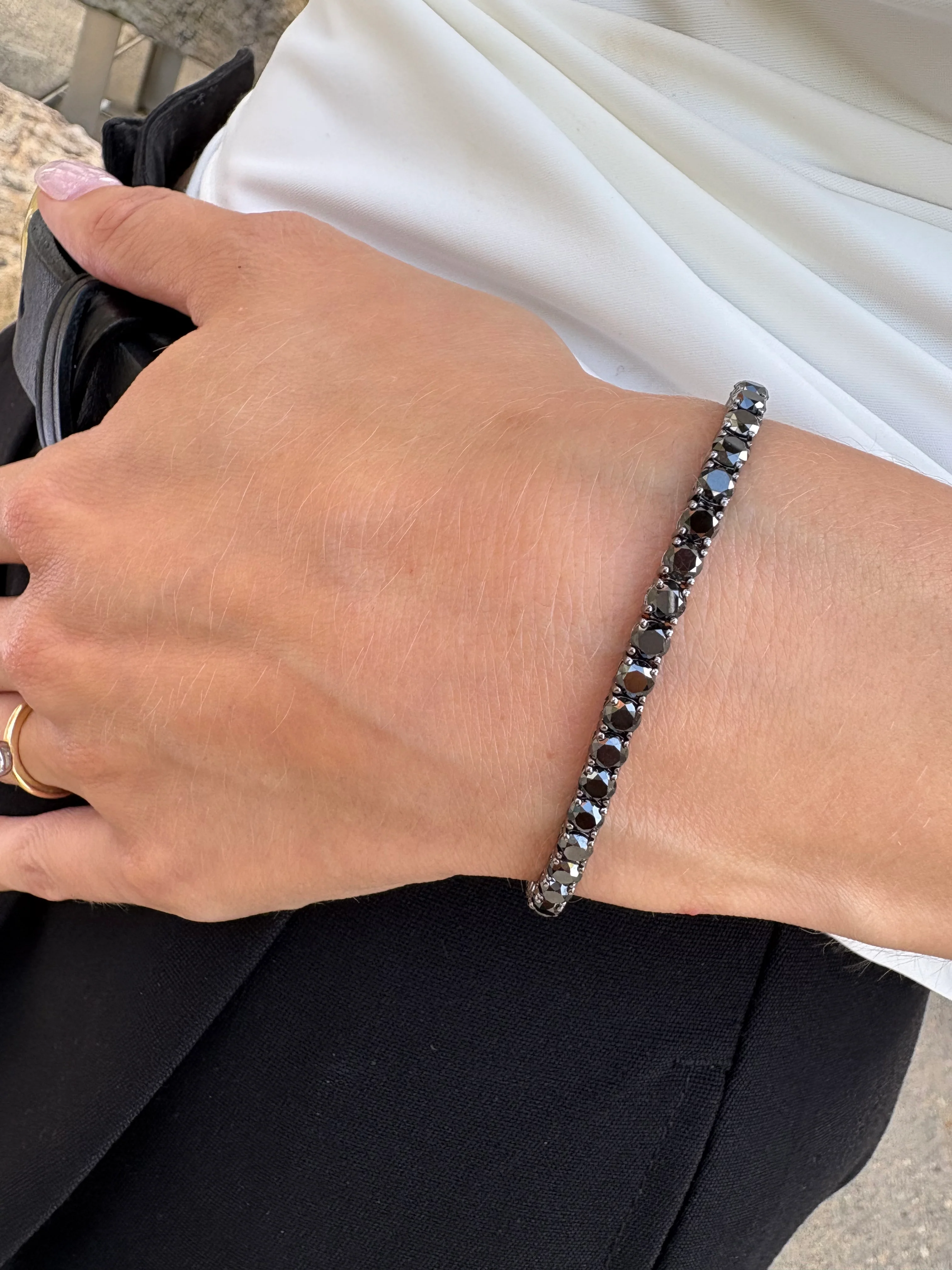 Black Diamond Tennis Bracelet - Image 3
