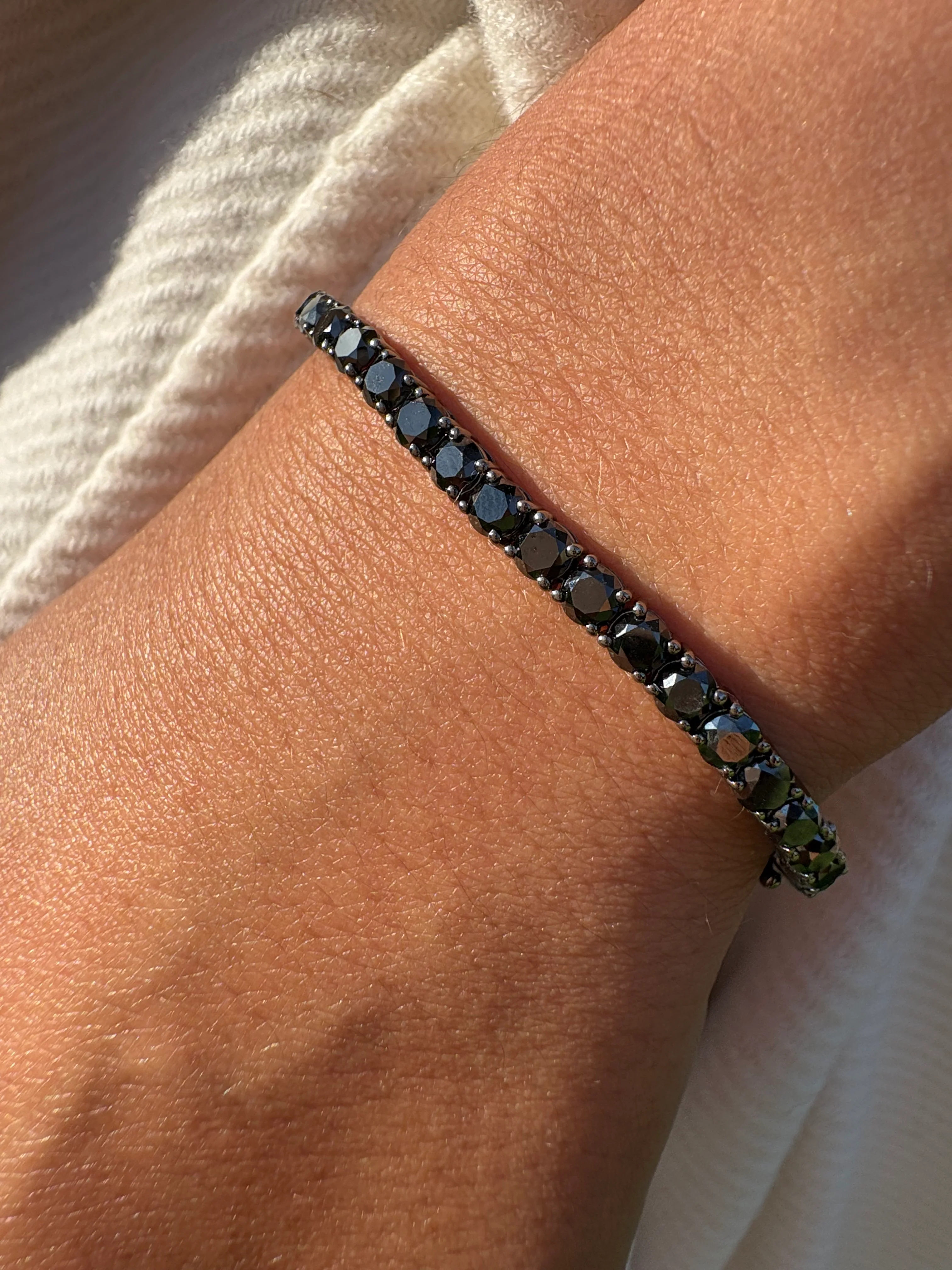 Black Diamond Tennis Bracelet - Image 6