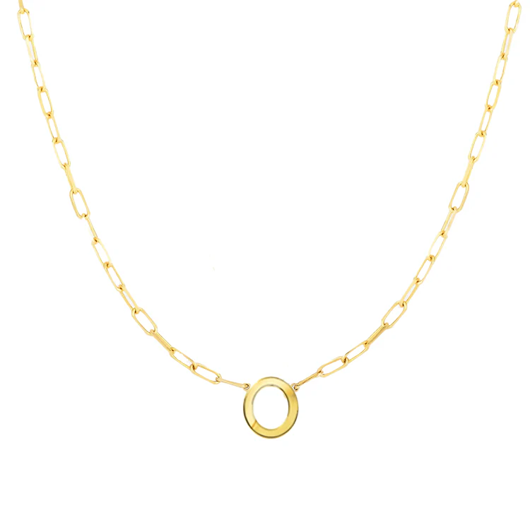 Block Letter Necklace with Paperclip Chain - Image 15