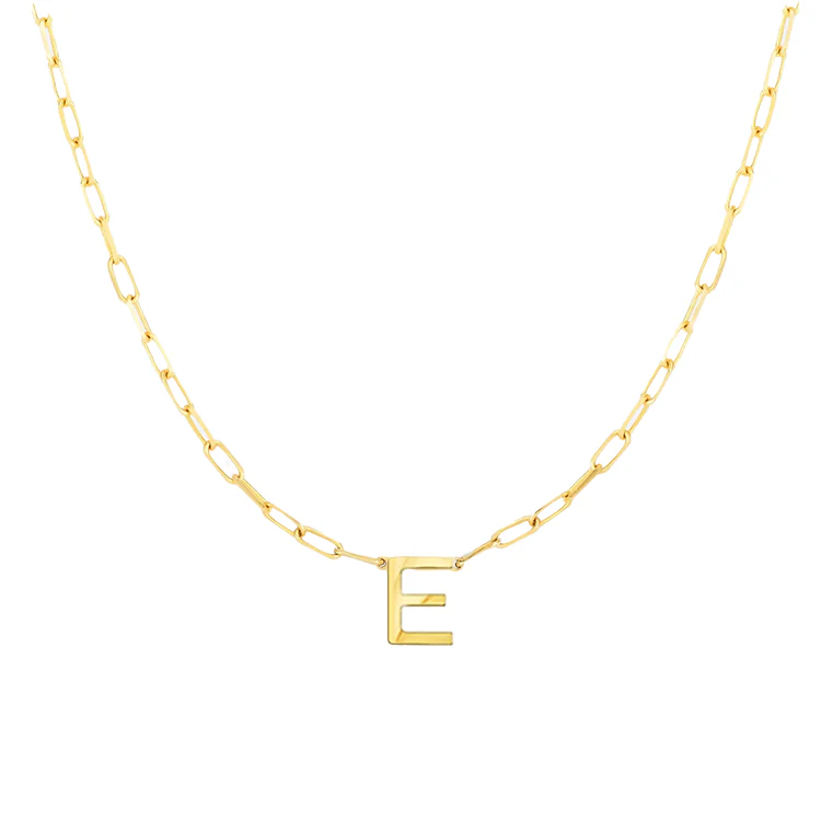 Block Letter Necklace with Paperclip Chain - Image 5