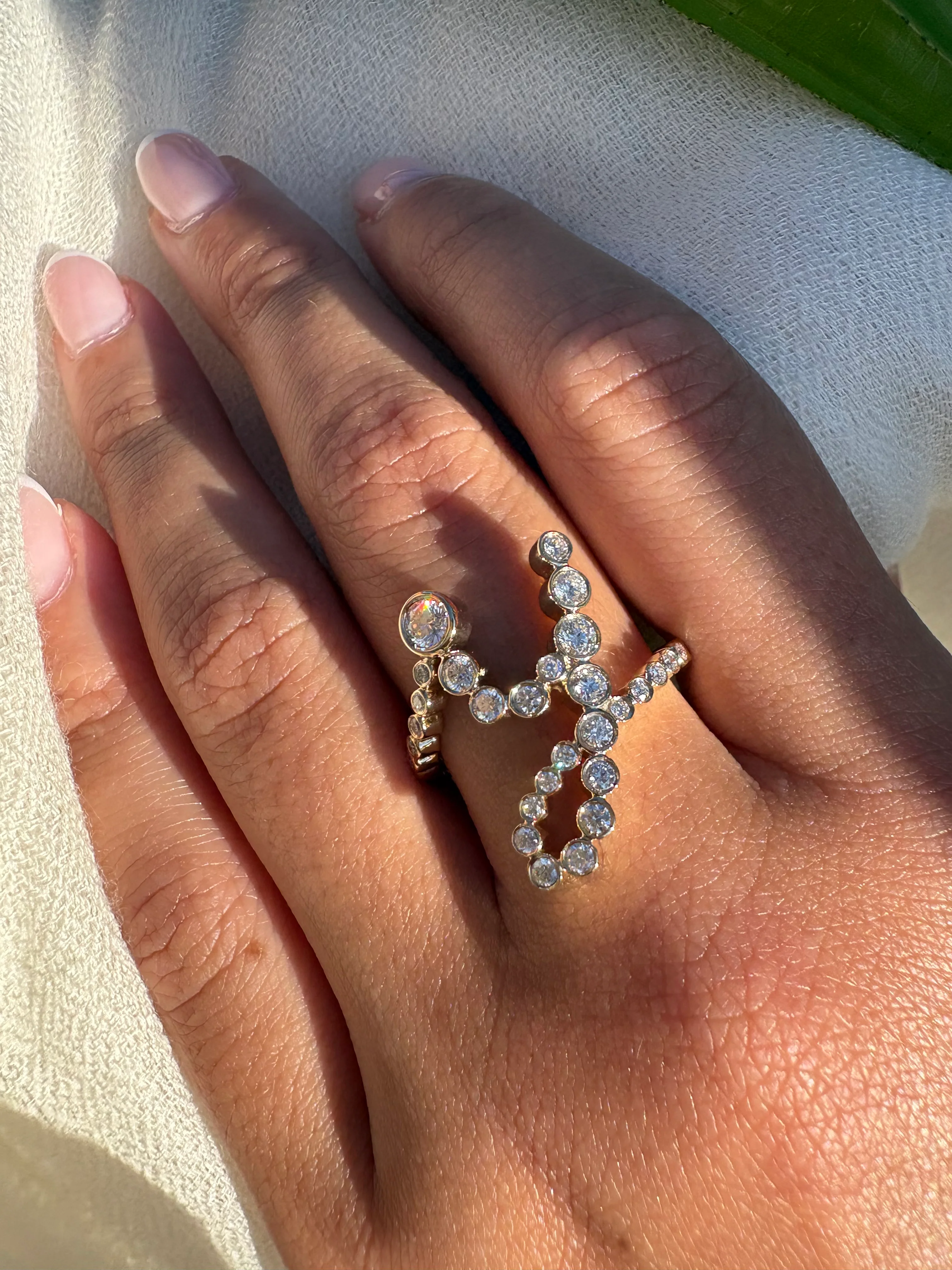 Bubble Lab Grown Diamond Initial Ring - Image 28