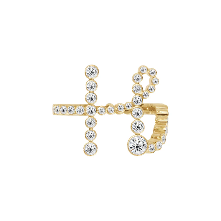 Bubble Diamond Initial Ring - Image 9
