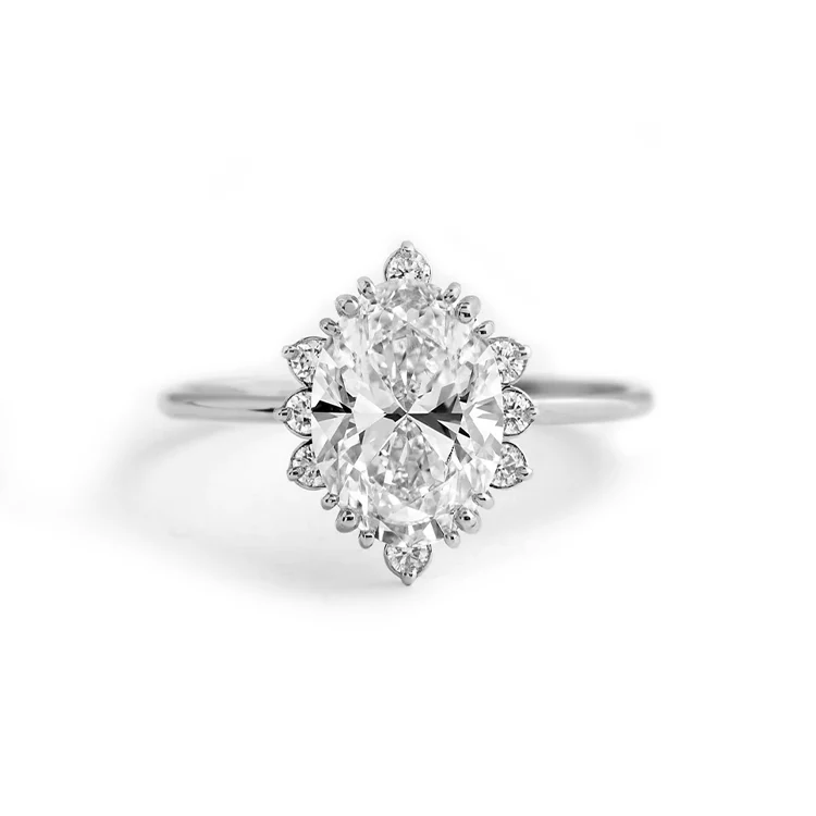 Camellia Oval Lab Grown Engagement Ring - Image 3