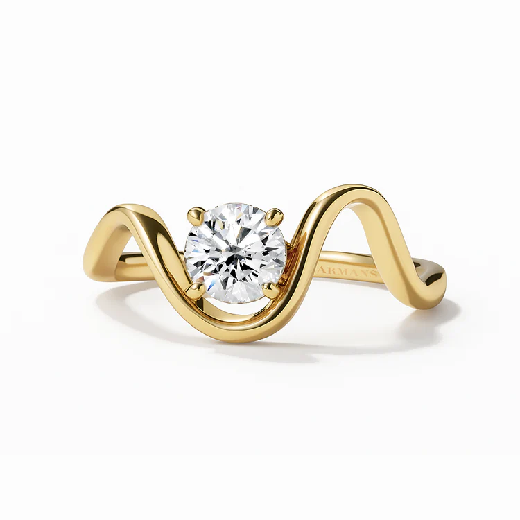 Cora Wave Diamond Engagement Ring