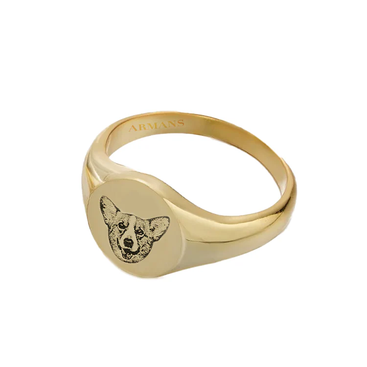 Custom Pet Face Signet Ring