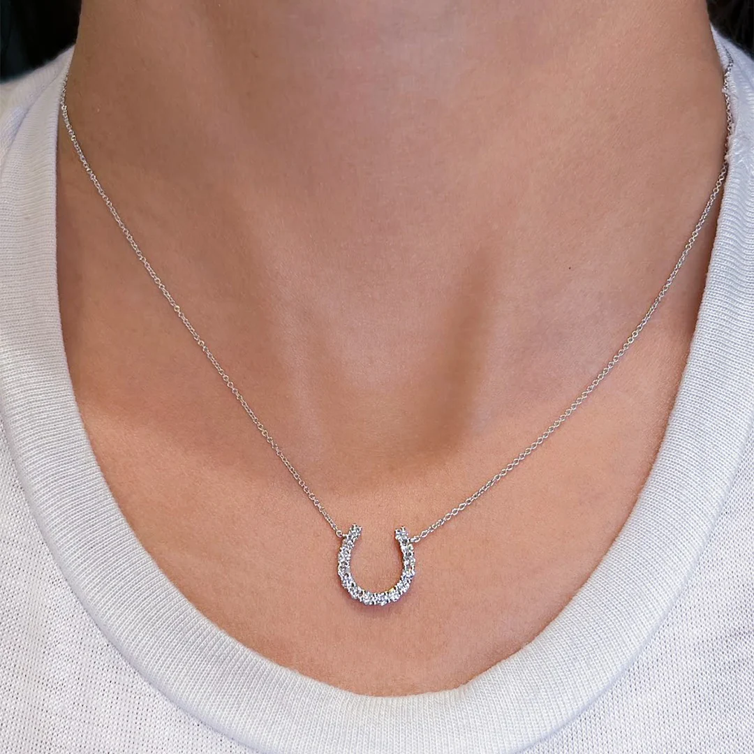 Diamond Horseshoe Necklace - Image 3