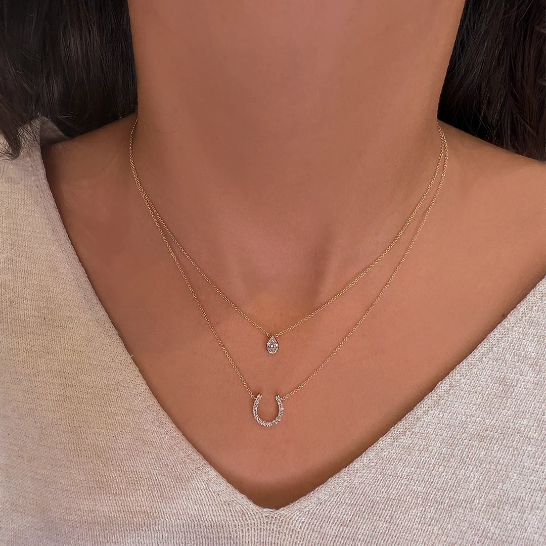 Diamond Horseshoe Necklace - Image 6