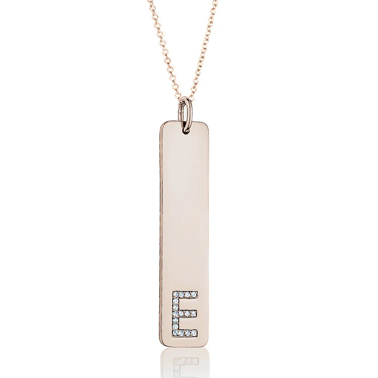 Diamond Initial Bar Pendant - Image 3