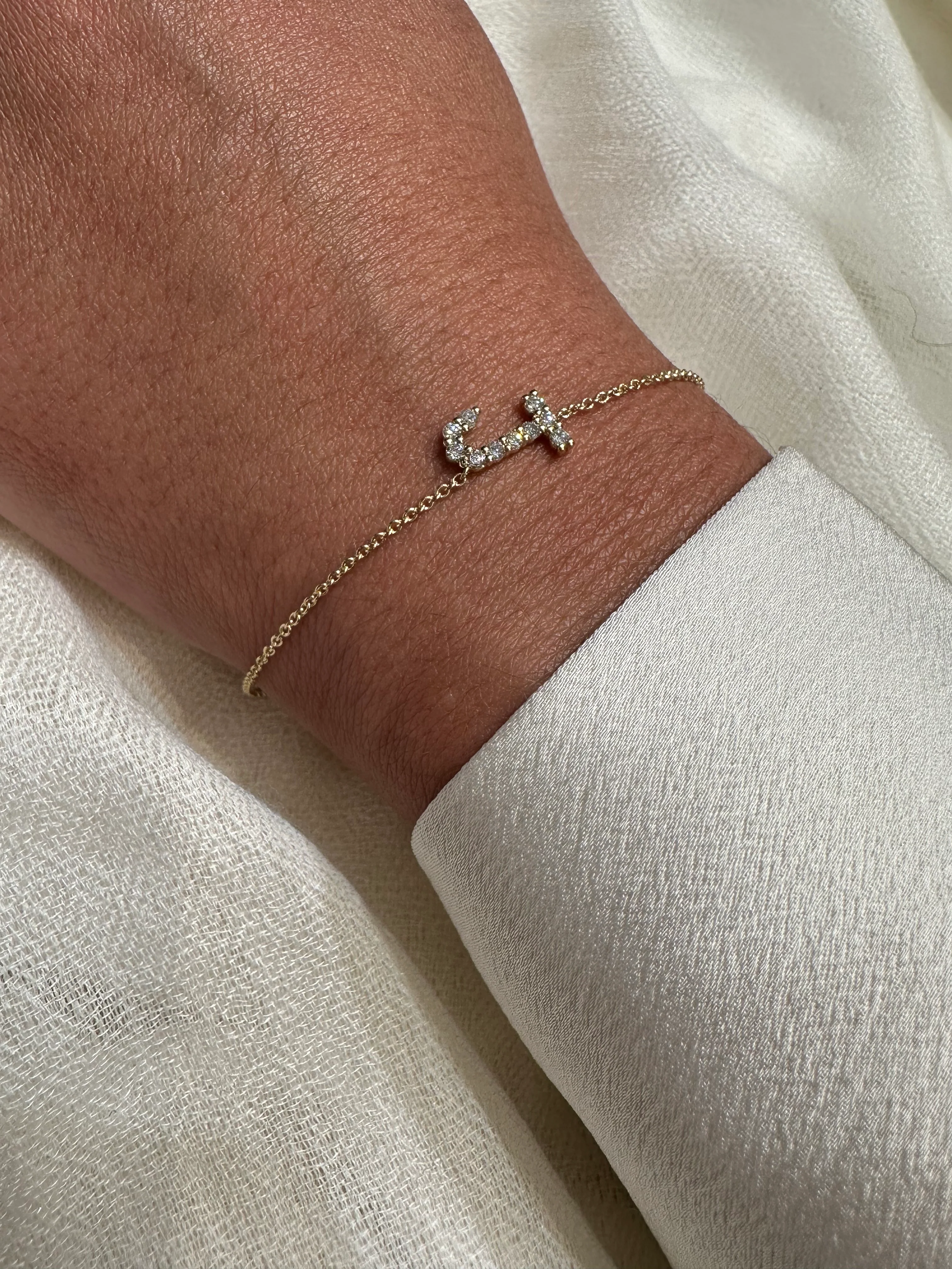 Diamond Initial Bracelet - Image 6
