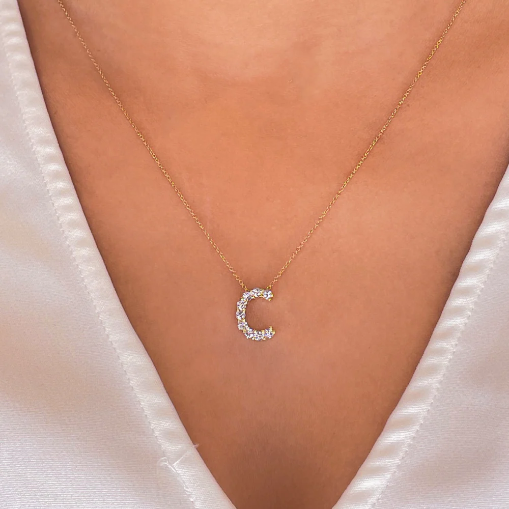 Diamond Initial Pendant - Image 9