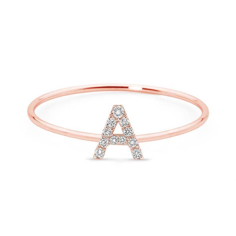 Diamond Initial Ring - Image 3
