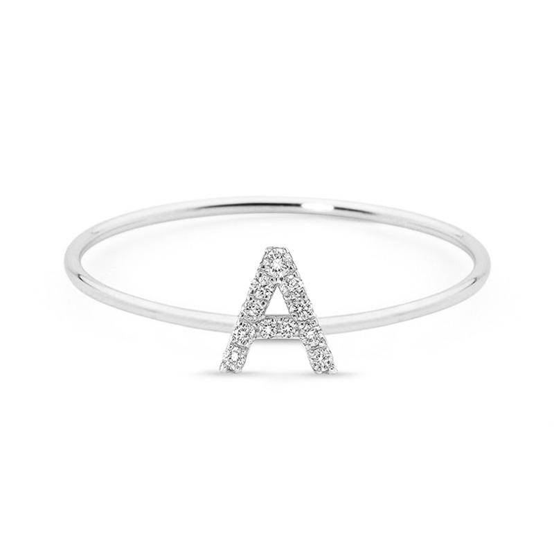 Diamond Initial Ring - Image 4