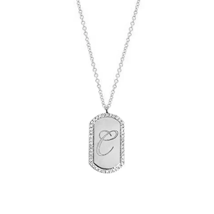 Diamond Nameplate with Scripted Initial - Image 2