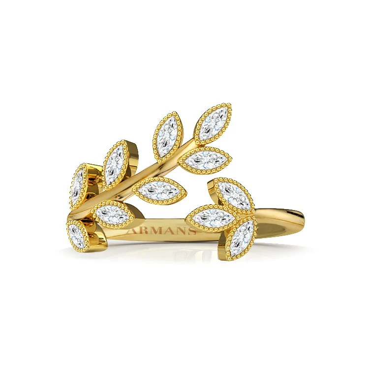 Diamond Olive Leaf Ring