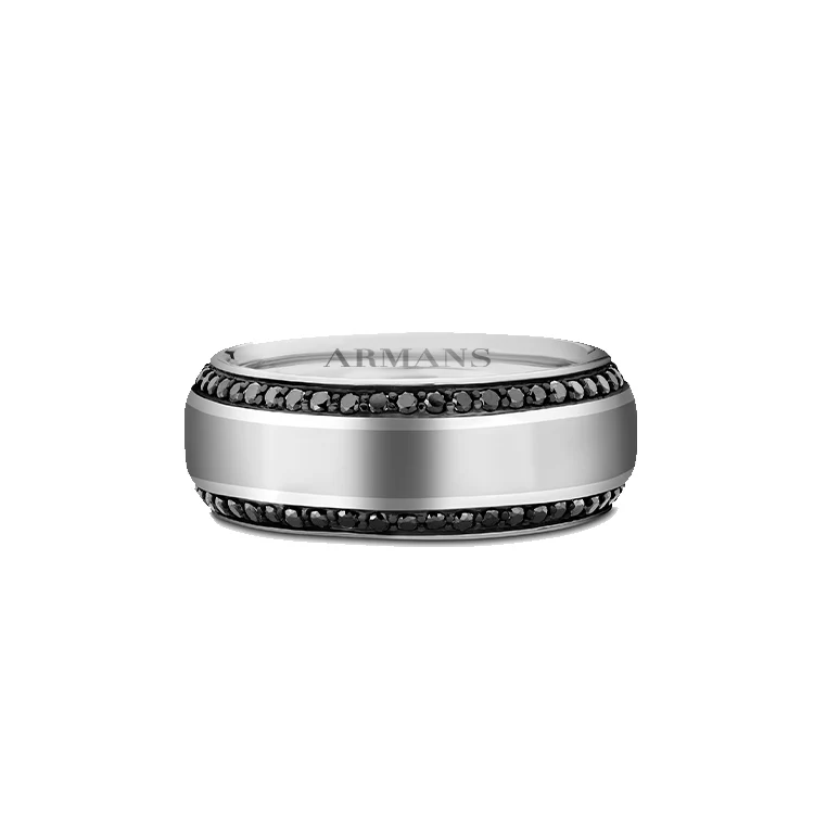 Double Row Black Diamond Edge Band - Image 3