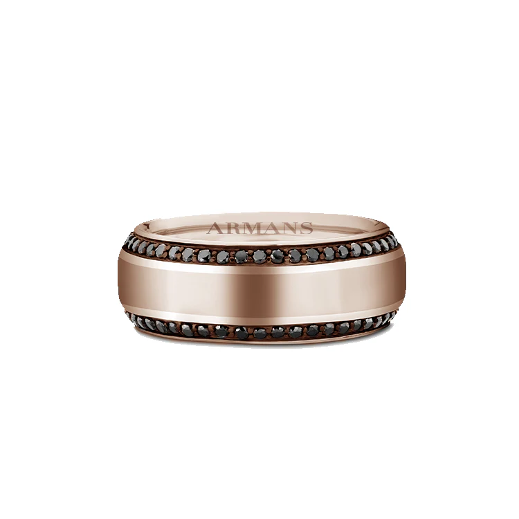 Double Row Black Diamond Edge Band - Image 5