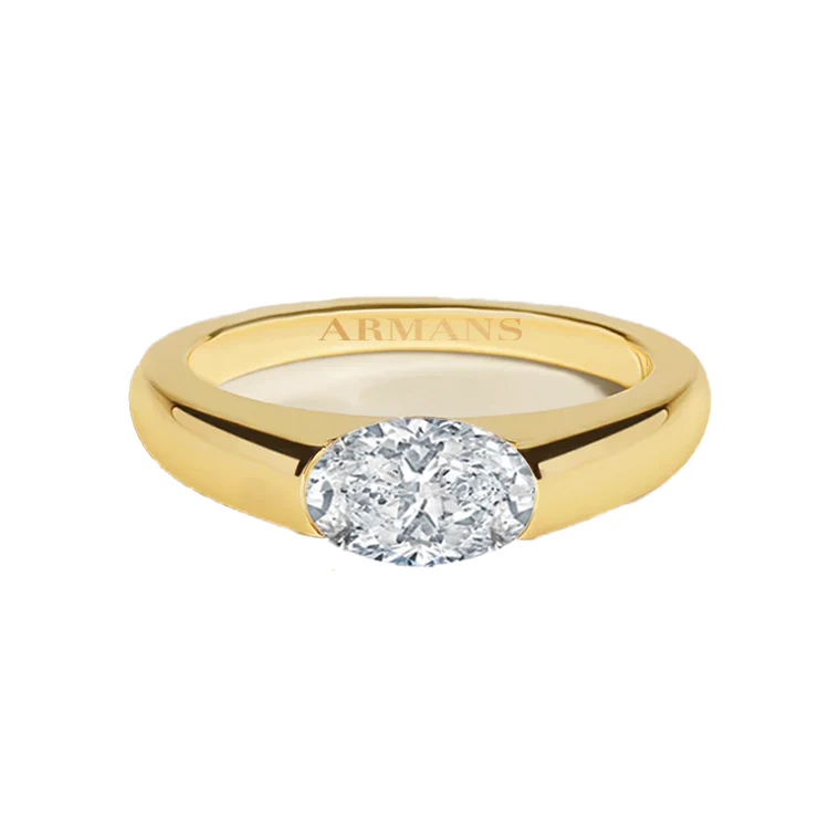 Eira East West Oval Diamond Engagement Ring