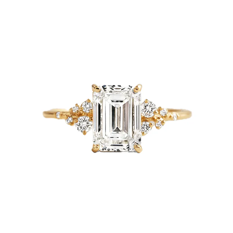 Emerald Aurora Lab Grown Engagement Ring