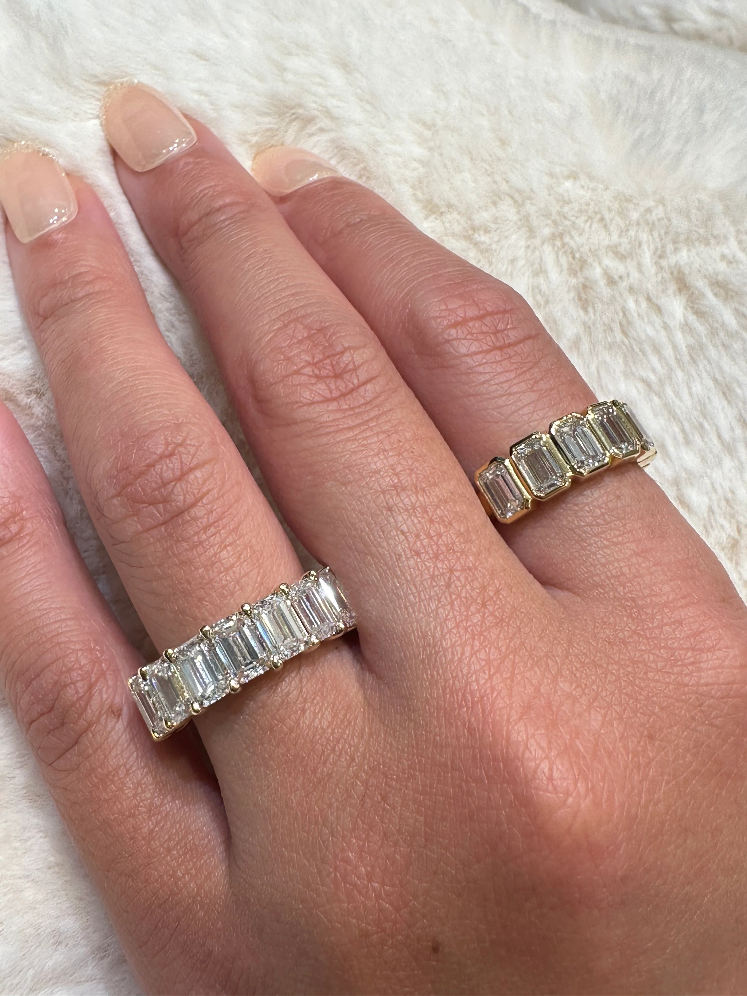 Emerald Lab Grown Diamond Wedding Band - Image 3