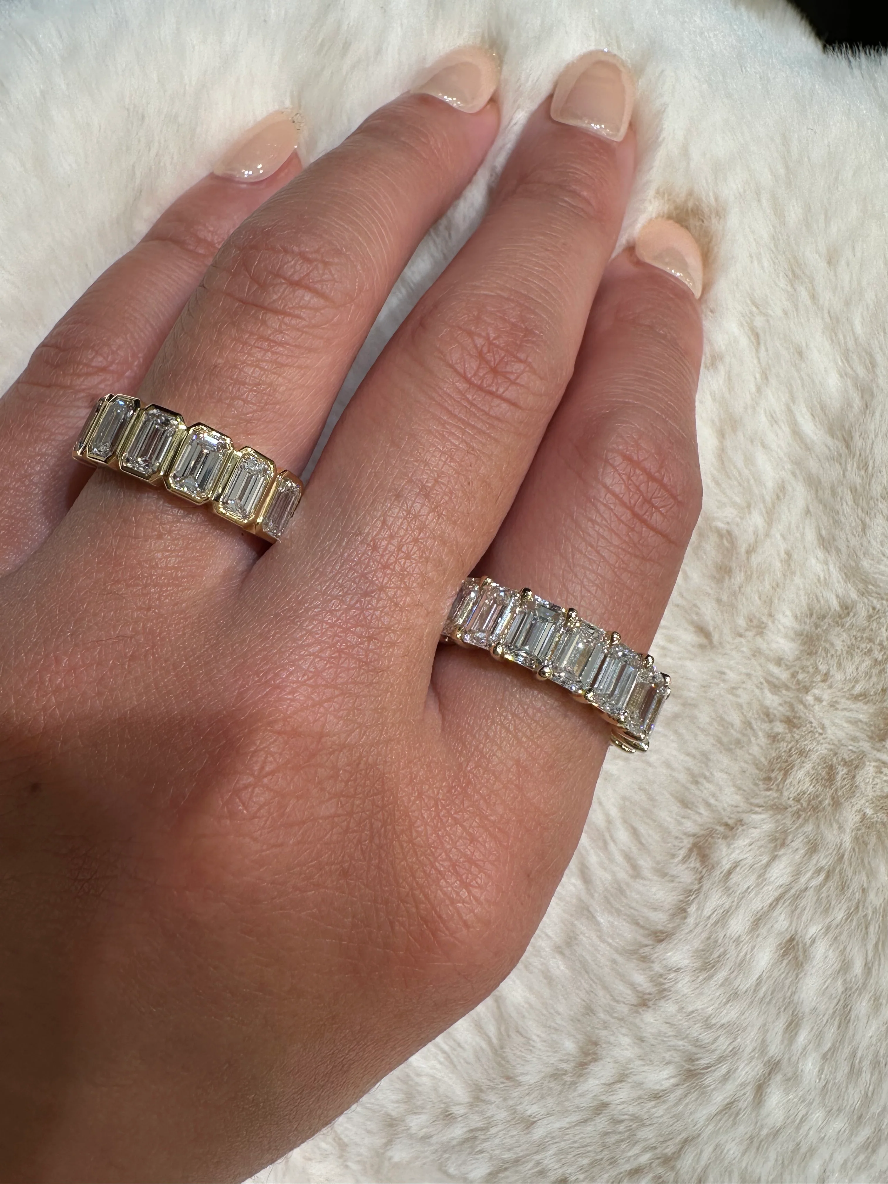 Emerald Lab Grown Diamond Wedding Band - Image 4