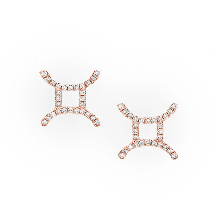 Gemini Diamond Zodiac Studs - Image 2