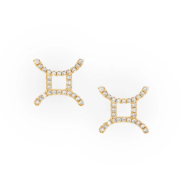 Gemini Diamond Zodiac Studs - Image 3