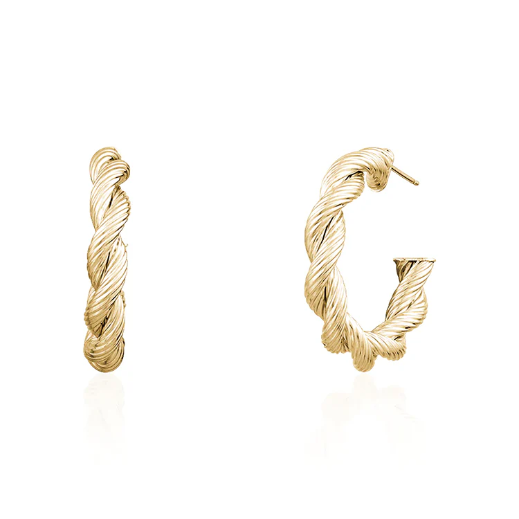 Gold Twist Hoops