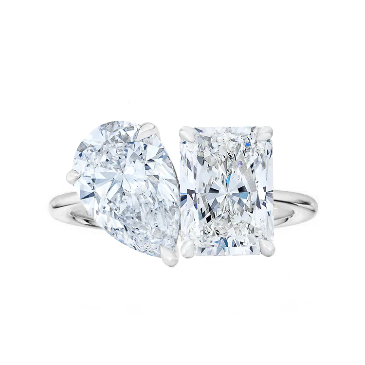 Golden Gemini Two Stone Engagement Ring - Image 2