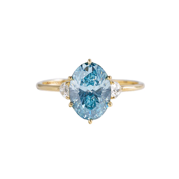 Harper Blue Lab Diamond Engagement Ring