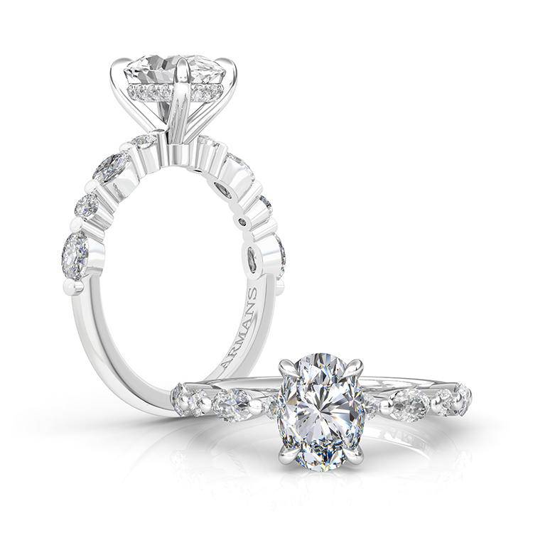 Head Oval Heels Engagement Ring