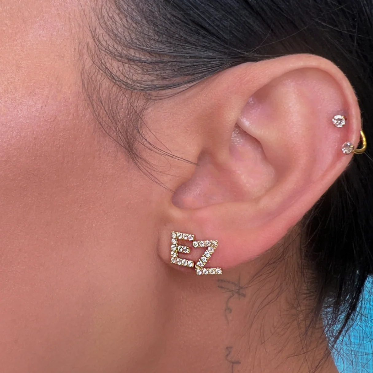 Initial Earrings - Image 8