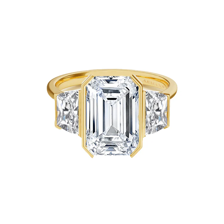 Juliette Emerald Trio Lab Grown Engagement Ring