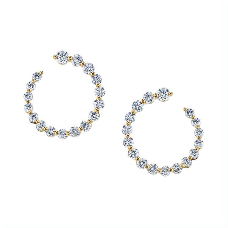 Large Frankie Diamond Hoops - Image 3